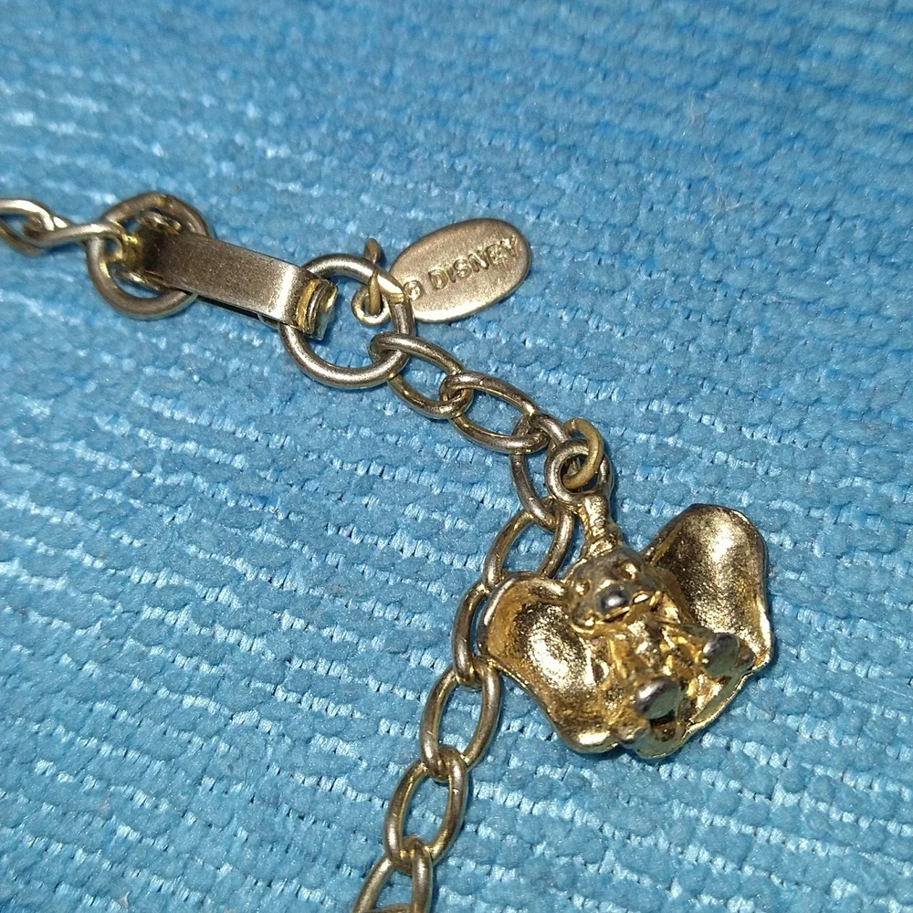 Vintage Disney Goldtone Mickey Minnie Donald Pluto Tinkerbell 7" Charm Bracelet. - Picture 2 of 5